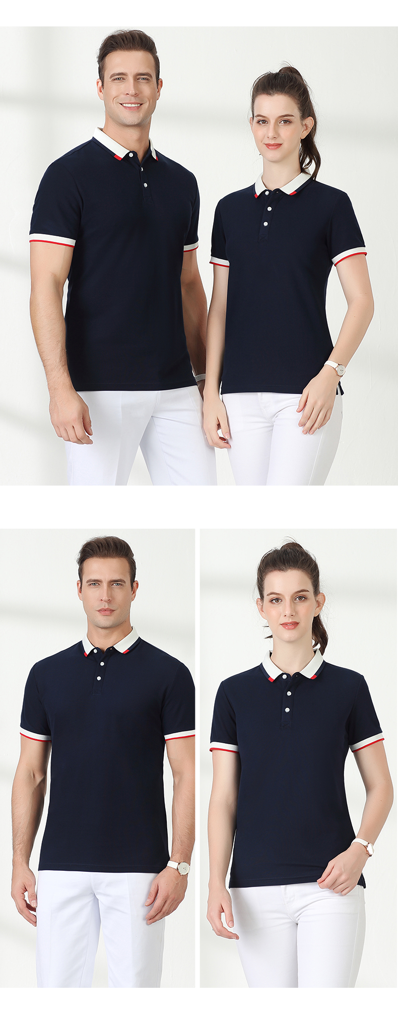 200g double pearl business collar lapel short-sleeved POLO shirt universal style L04-GD880