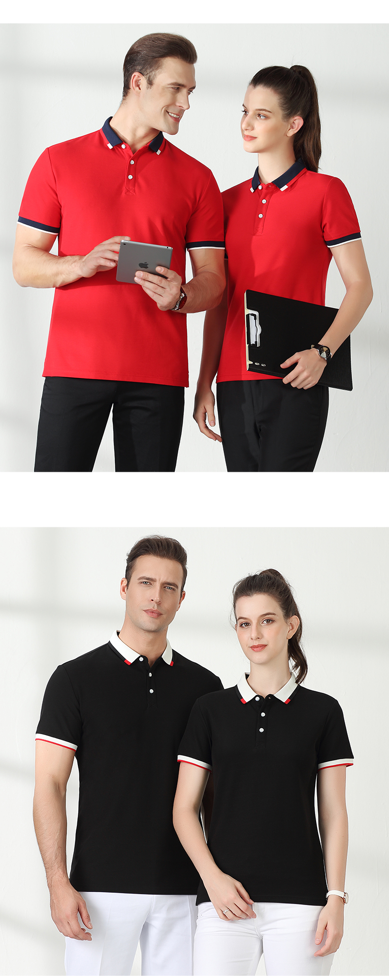 200g double pearl business collar lapel short-sleeved POLO shirt universal style L04-GD880