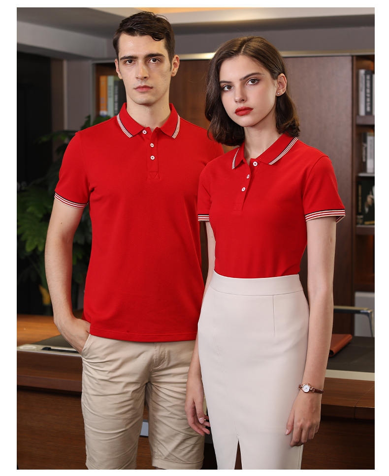 210g long-staple cotton lapel short-sleeved POLO shirt universal 72-U809