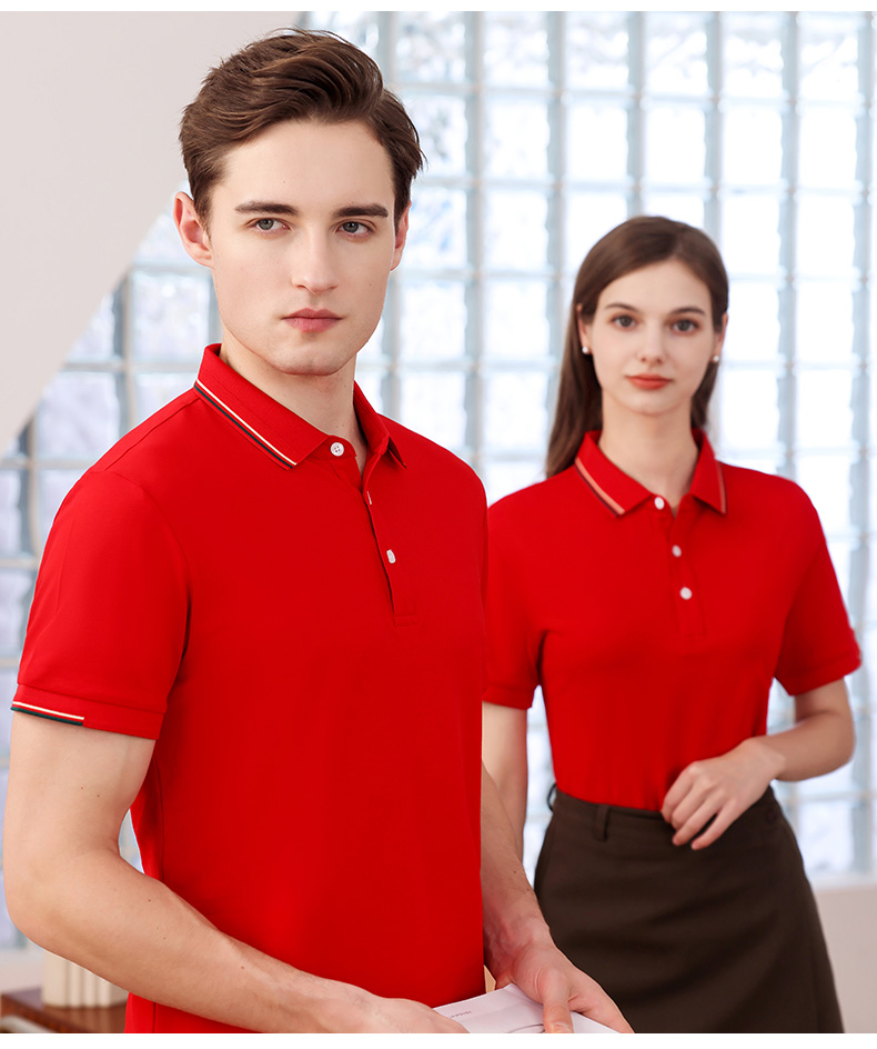 200g 40s double yarn washed cotton lapel short sleeve POLO shirt universal GJ20-2328