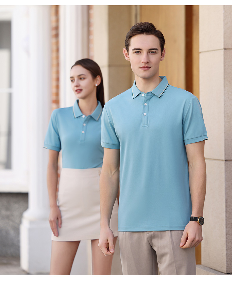 200g 40s double yarn washed cotton lapel short sleeve POLO shirt universal GJ20-2328