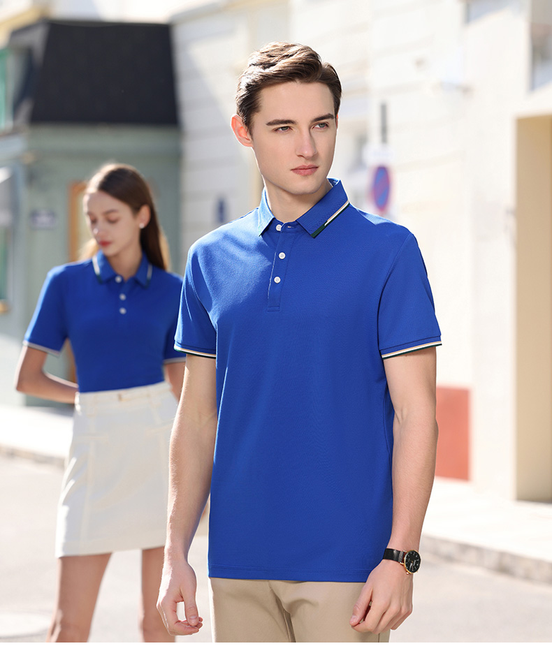 200g 40 solid color business lapel short-sleeved POLO shirt universal GJ20-2329