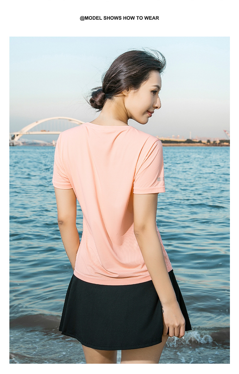 Quick-drying ice silk mesh couple round neck short-sleeved T-shirt female KO-2311 female