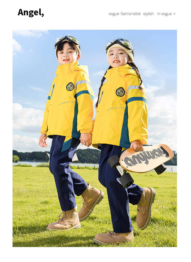 Polar fleece liner outdoor warm jacket children 215-9107 two-piece set (with label)