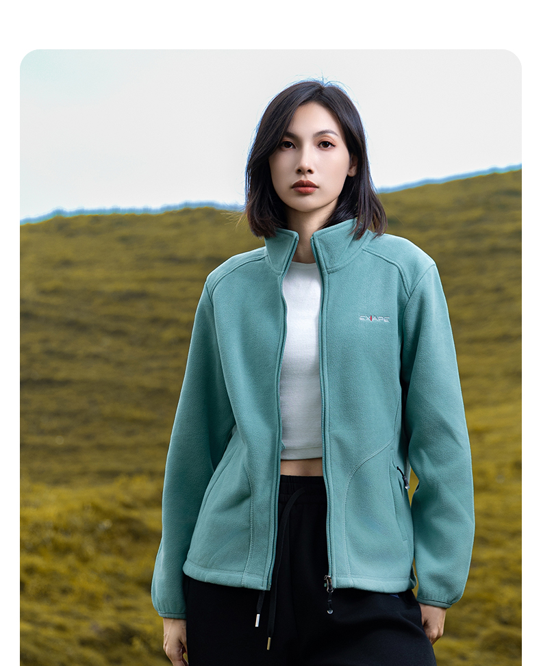 Casual stand collar fleece jacket KG2-3358 for women