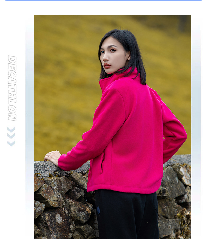 Casual stand collar fleece jacket KG2-3358 for women