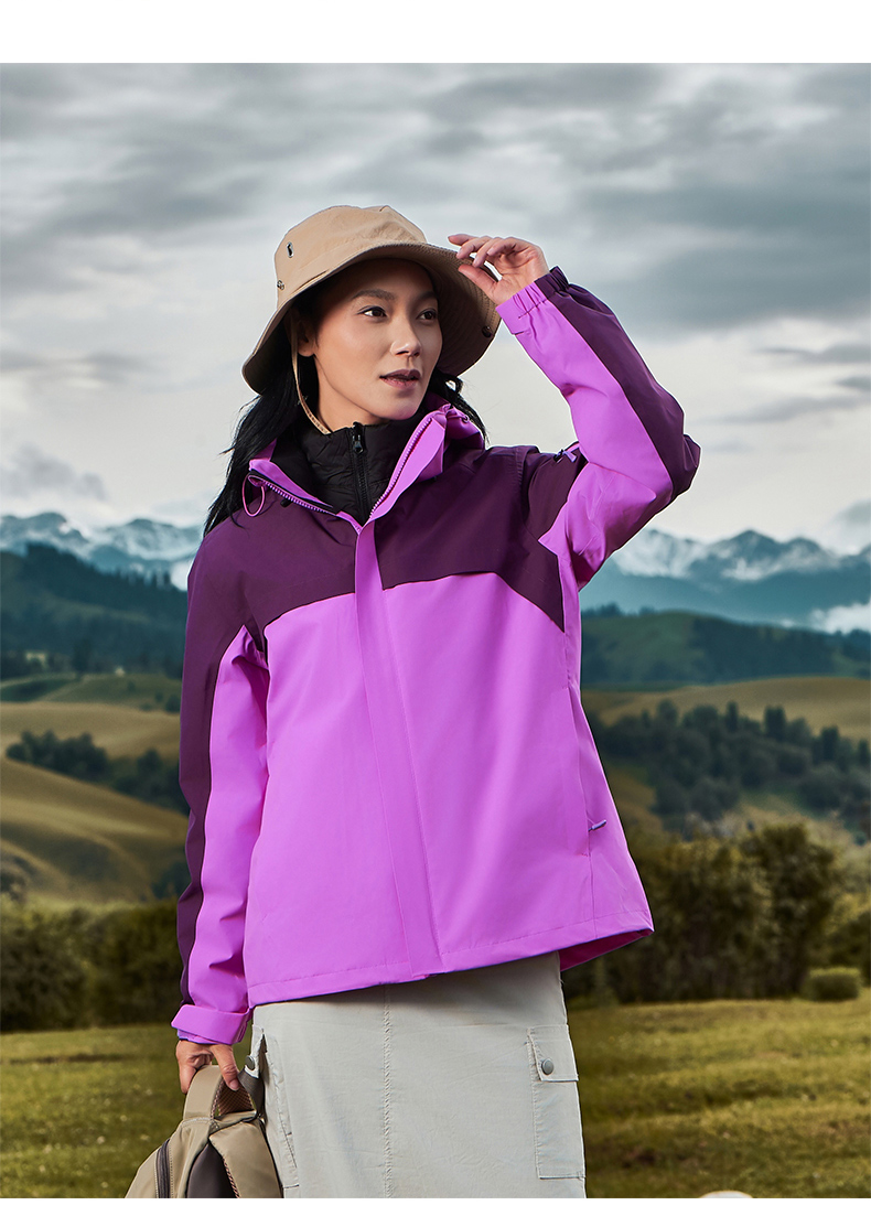 Women three-in-one flocked jacquard jacket (polar fleece liner) H09-LW79820