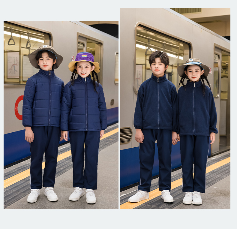 Primary school students jacket uniform suit 455-9398 polar fleece three-piece suit