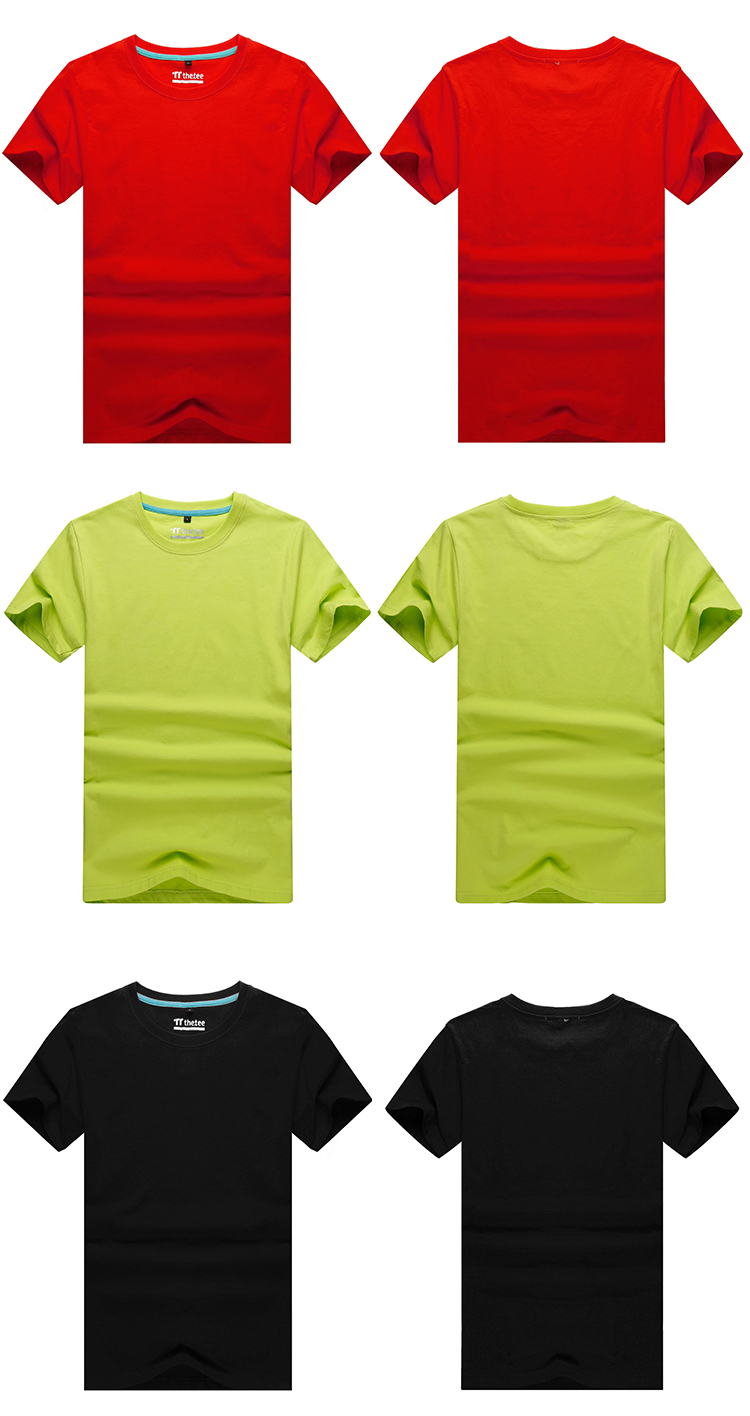 190g combed cotton plain weave round neck short-sleeved T-shirt for adults/children L04-W001