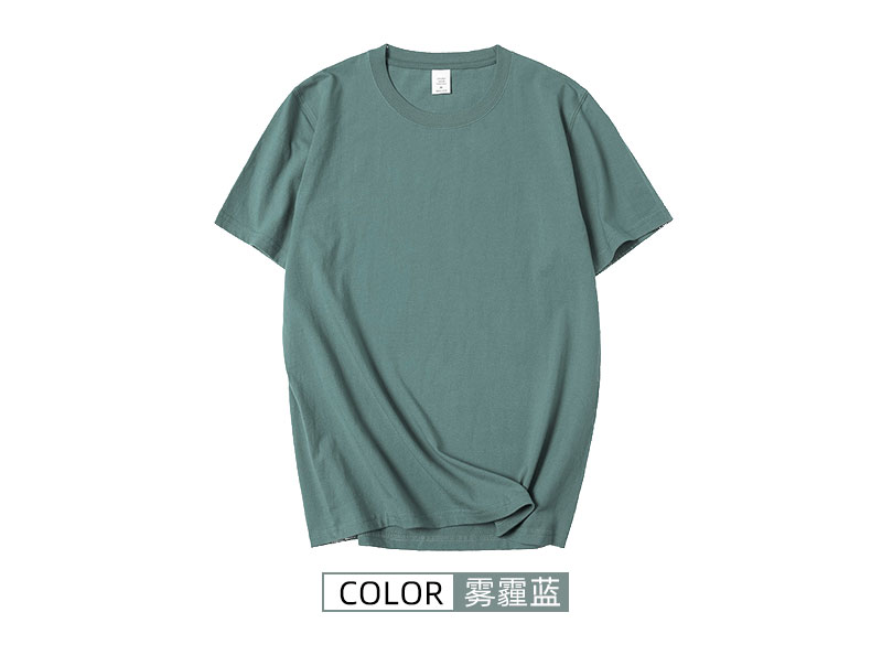 210g refined sulfur cotton casual seamless barrel woven round neck T-shirt general style Z20-T004