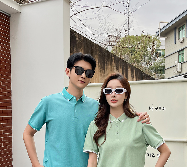 Cool feeling two-level collar color lapel short-sleeved POLO shirt universal style W03-S6002