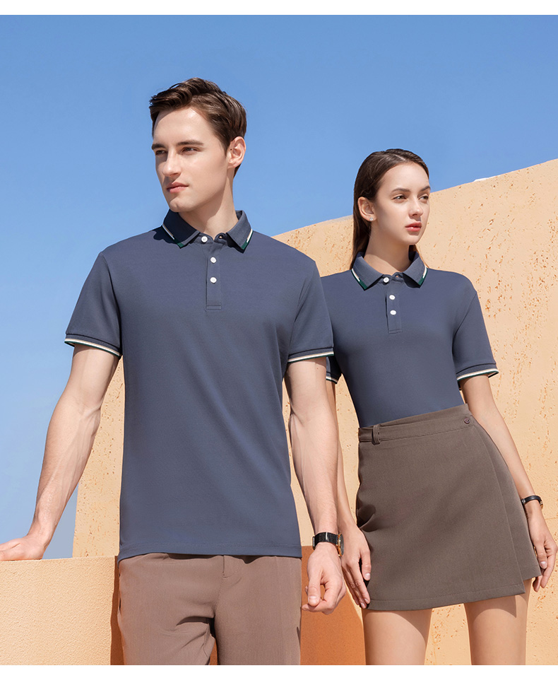 200g 40 solid color business lapel short-sleeved POLO shirt universal GJ20-2329