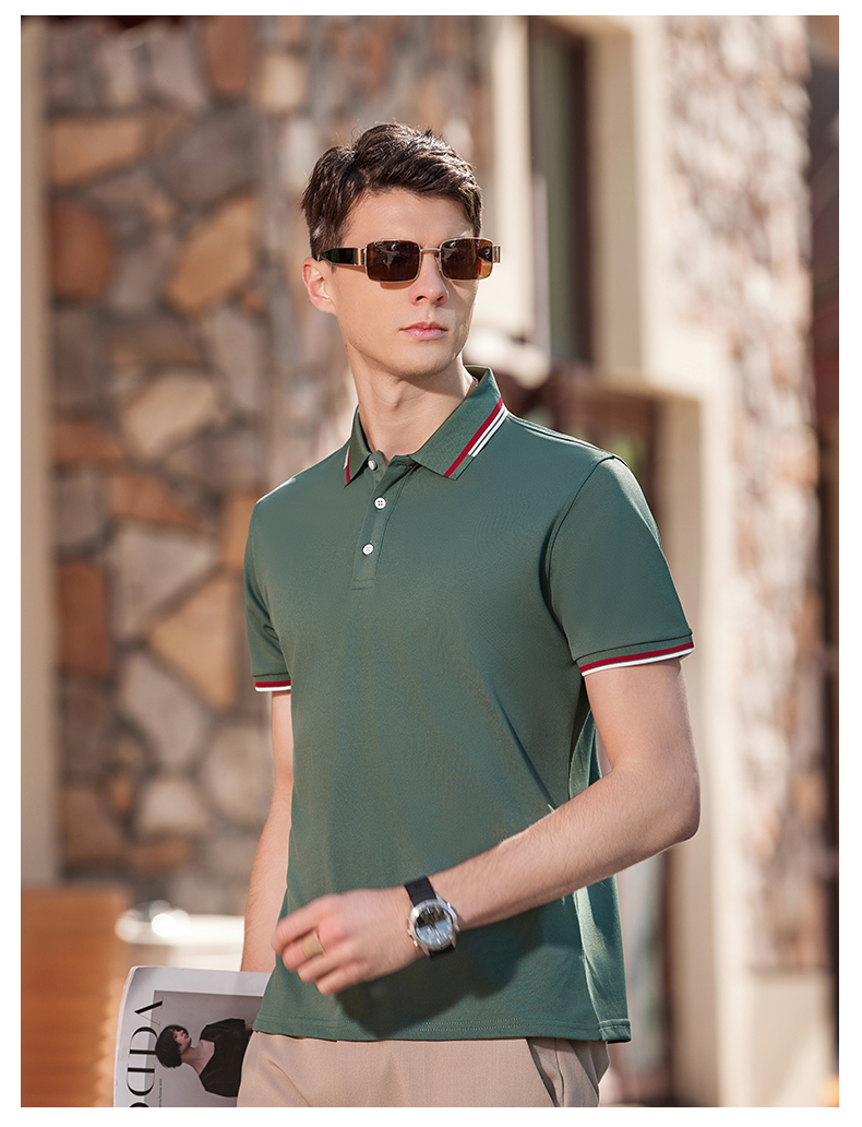 Breathable anti-wrinkle ice silk anti-cotton lapel POLO shirt H17-193