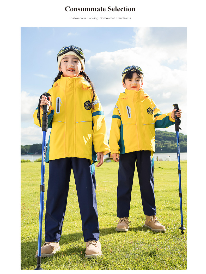 Polar fleece liner outdoor warm jacket children 215-9107 two-piece set (with label)