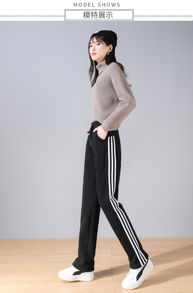 Outerwear autumn and winter straight casual drawstring sports pants for women G32-801014