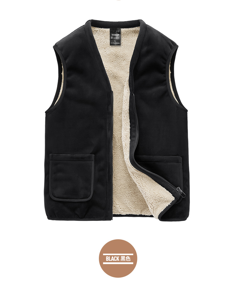 Silver fox fleece lining lamb fleece simple warm vest KD2-MJ66