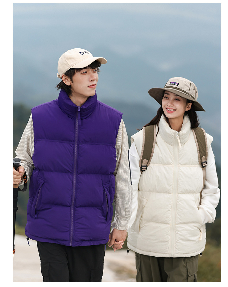 Nylon water-repellent stand-up collar couple down cotton vest KA2-838