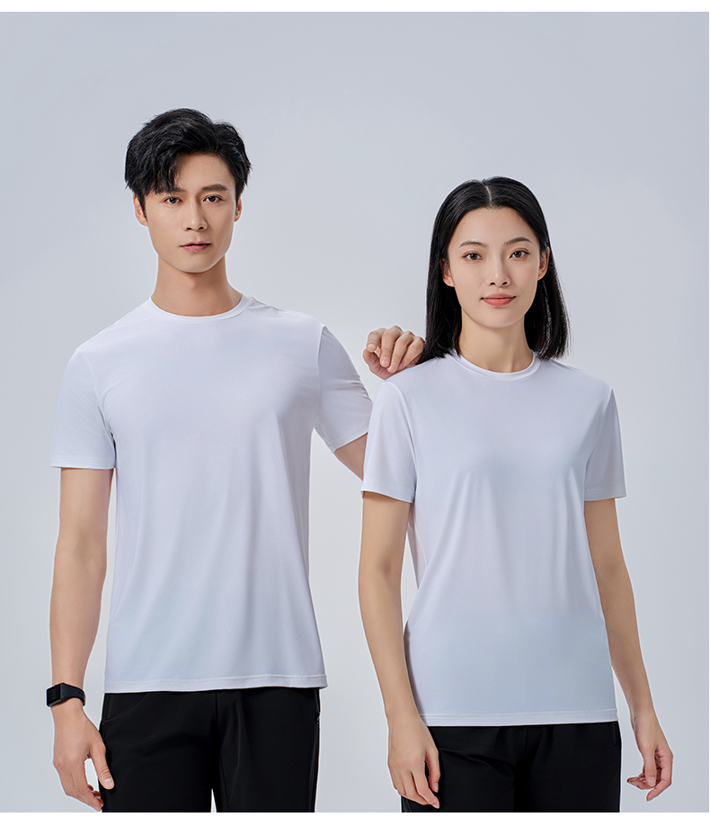 180g Zhengyang series sunscreen ice silk round neck short sleeves W07-586