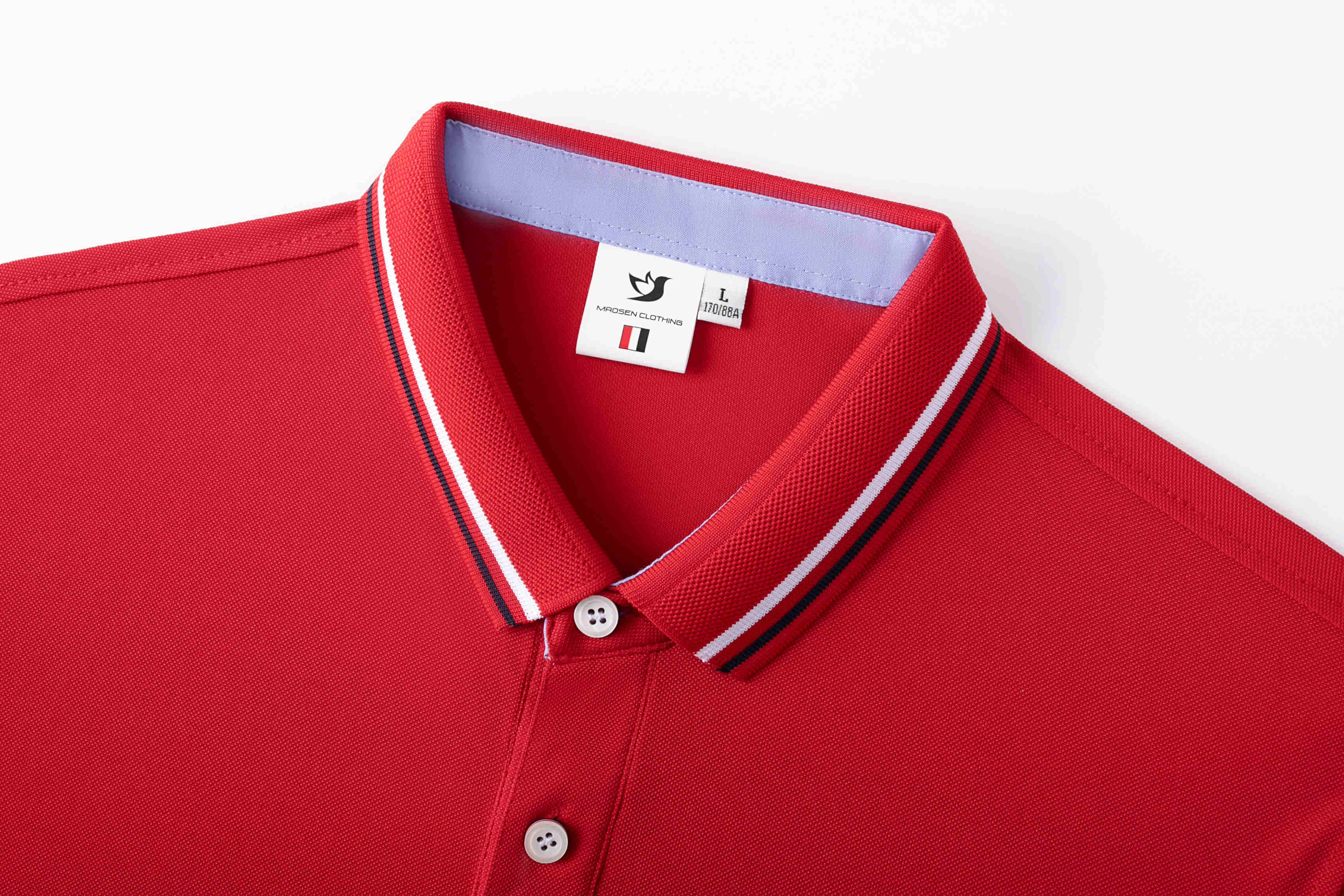 180g ice silk cotton color matching short-sleeved lapel polo shirt YZ01-602