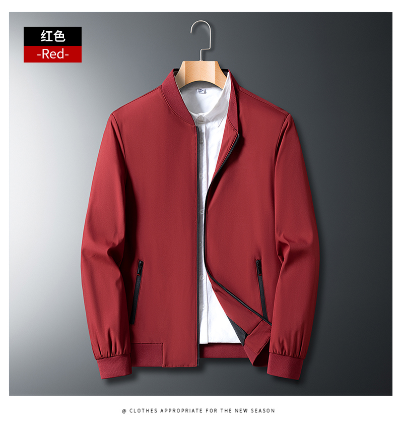 Solid color outdoor windproof zipper jacket KQ1-327