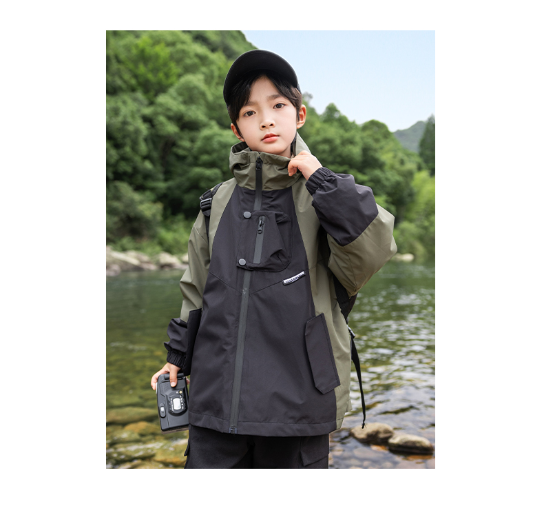 Outdoor polar fleece three-in-one jacket for children 220-BQ1543