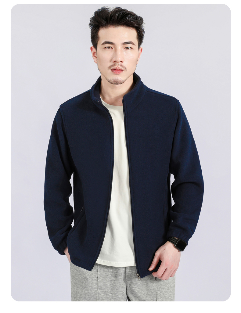 Solid color polar fleece warm fleece jacket for men KN1-901