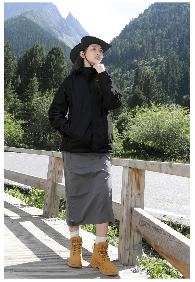 Outdoor warm fleece liner three-in-one jacket for women KG2-5520