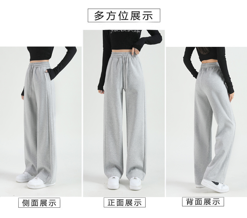 High waist drape design slim straight casual pants G32-2403