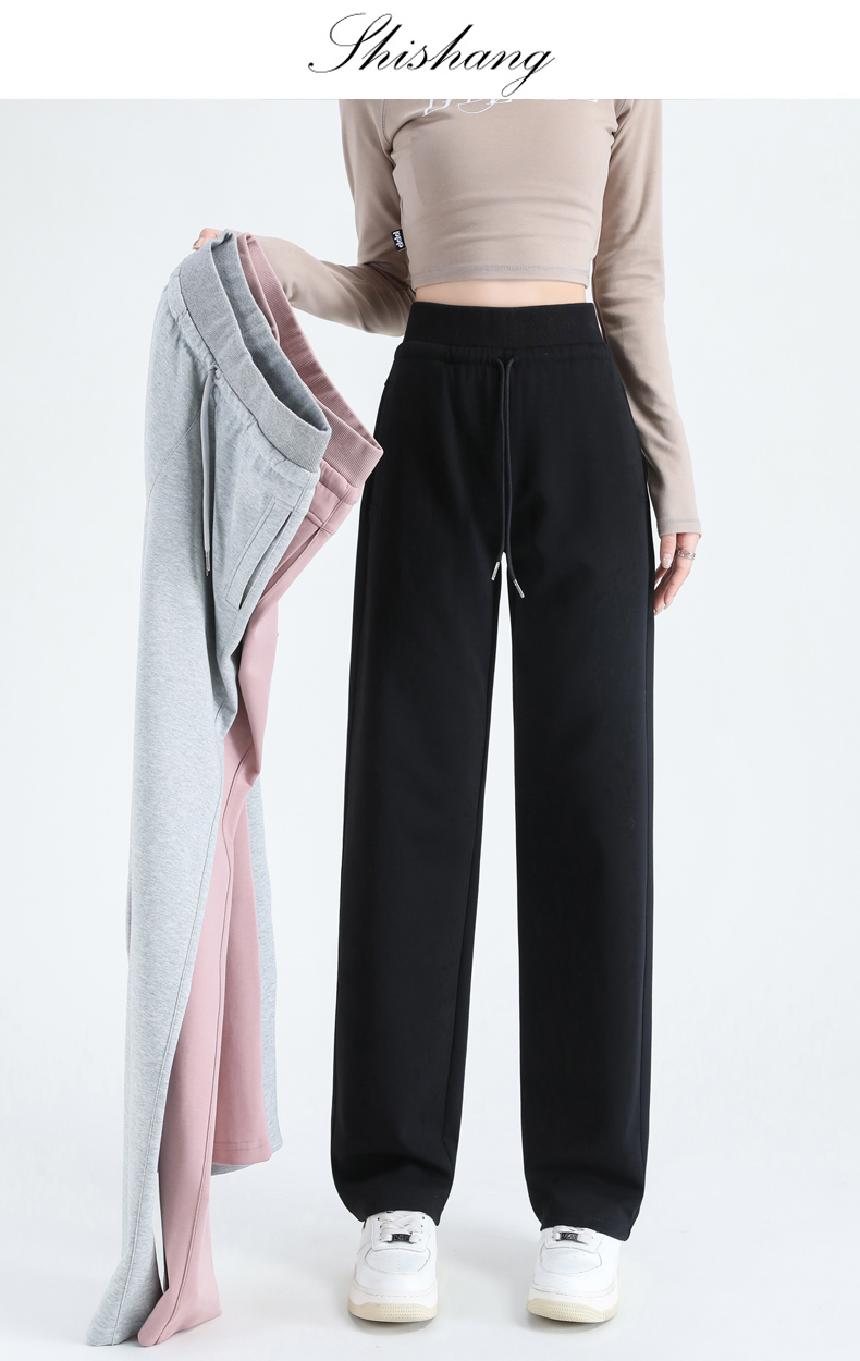 High waist high-grade drape straight pants G32-3019