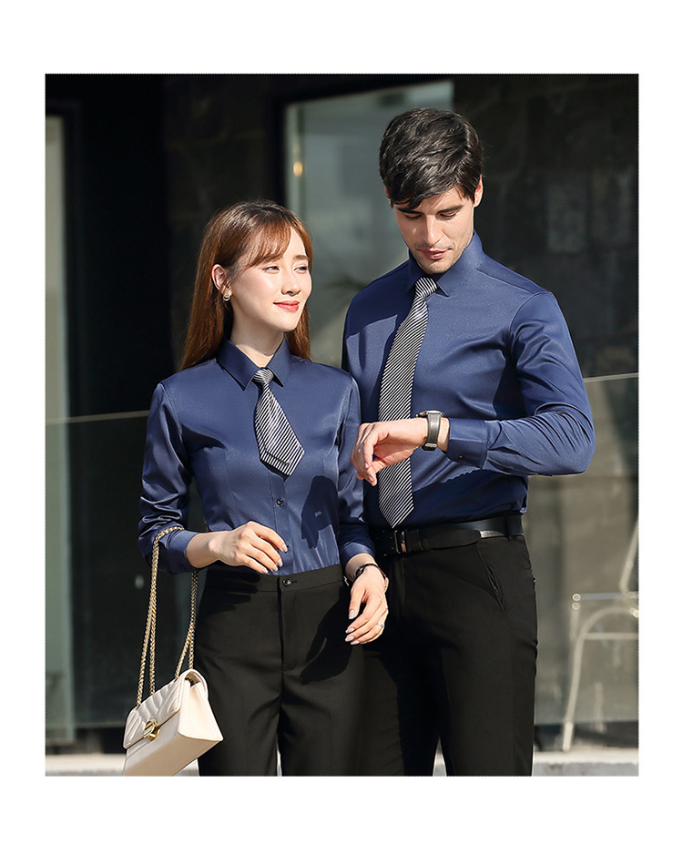 Professional plain solid color long-sleeved shirt DQ1-9801 men