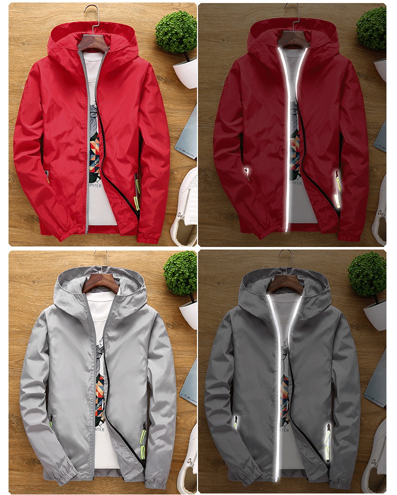 Reflective zipper jacket B17-8811