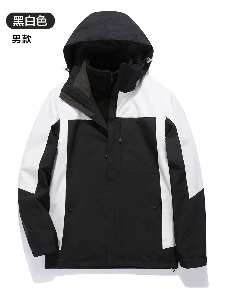 Thickened fleece lining three-in-one jacket T03-C21530 for men