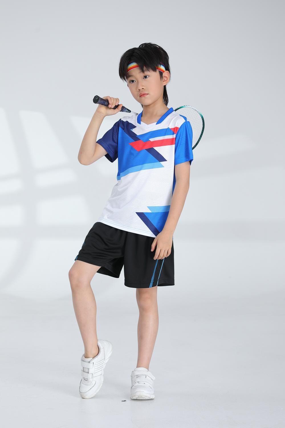 Polyester-spandex jacquard sports quick-drying training suit badminton suit 120-1895 children