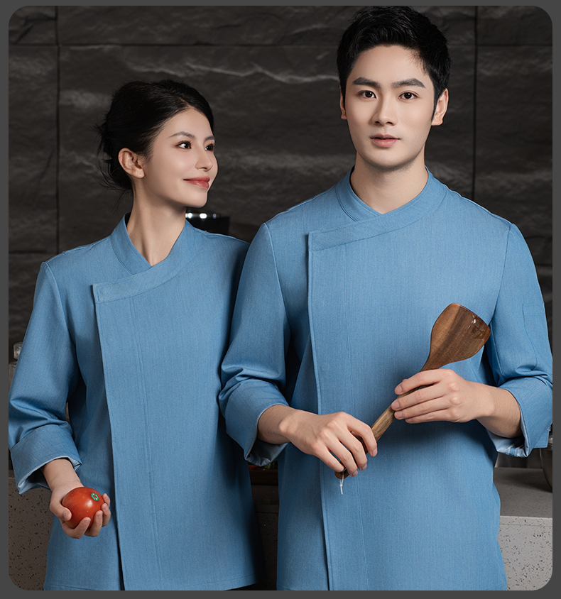 Imitation denim long sleeve chef uniform H20-C24-5079