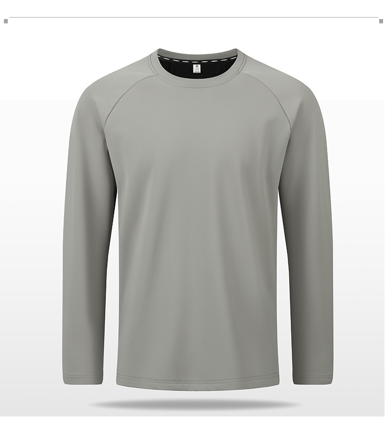 Elastic grid composite Austrian grain solid color long sleeve T-shirt KD4-5332