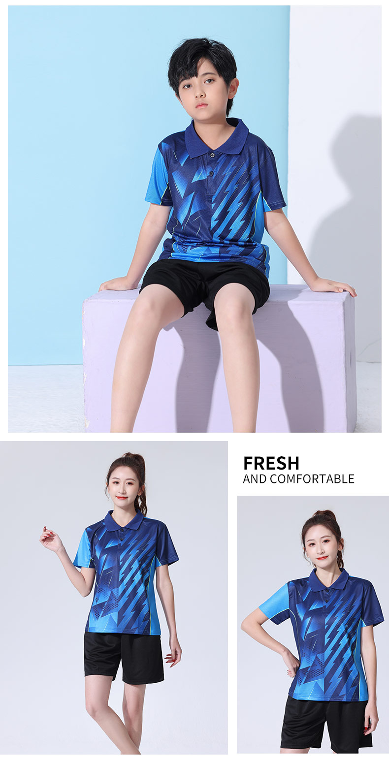 Quick-drying sports lapel short-sleeved top for girls/children GB7-366