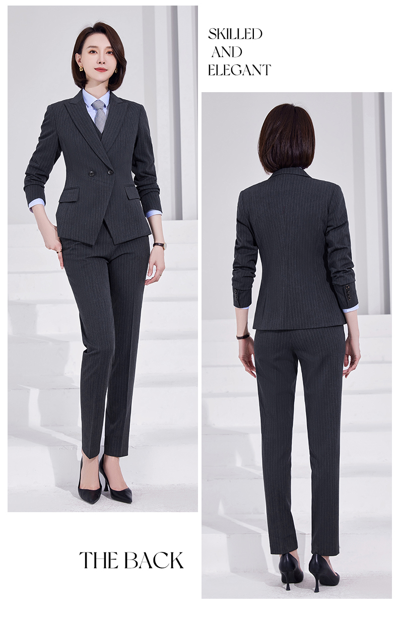 Double-breasted business striped suit vest 81-8966 men suit trousers