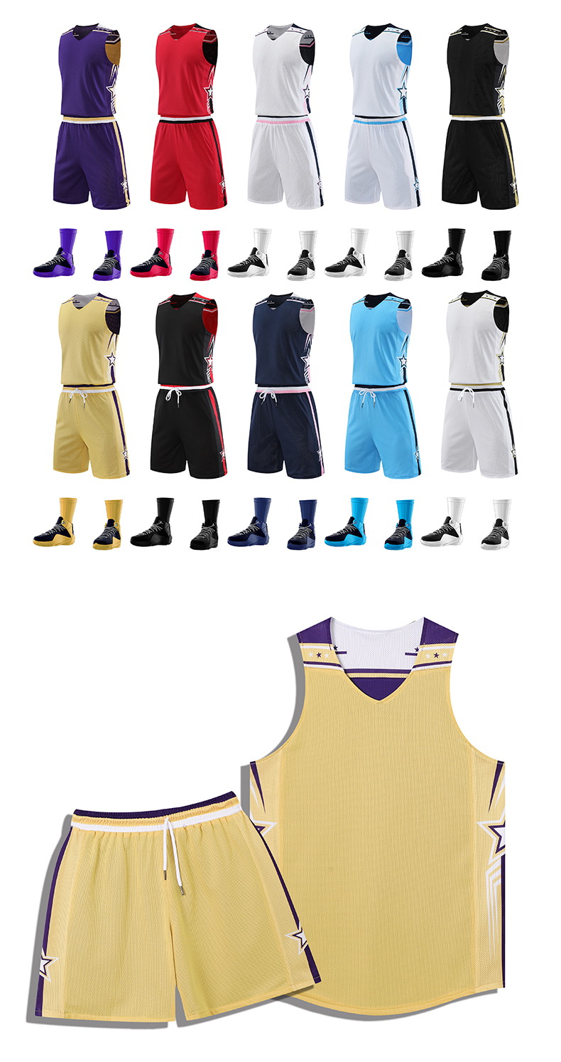 220g American style double-sided small jacquard training sports basketball uniform GY2-B011