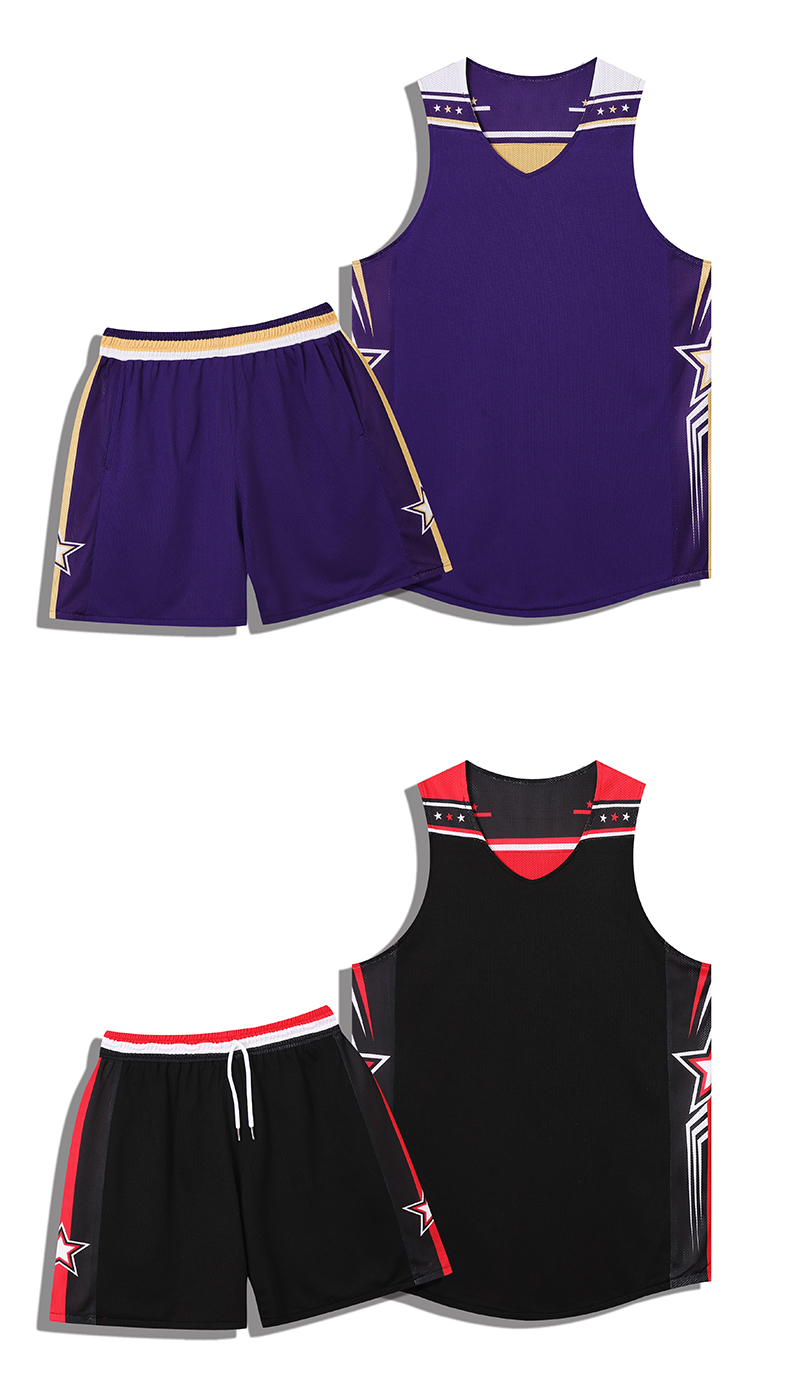 220g American style double-sided small jacquard training sports basketball uniform GY2-B011