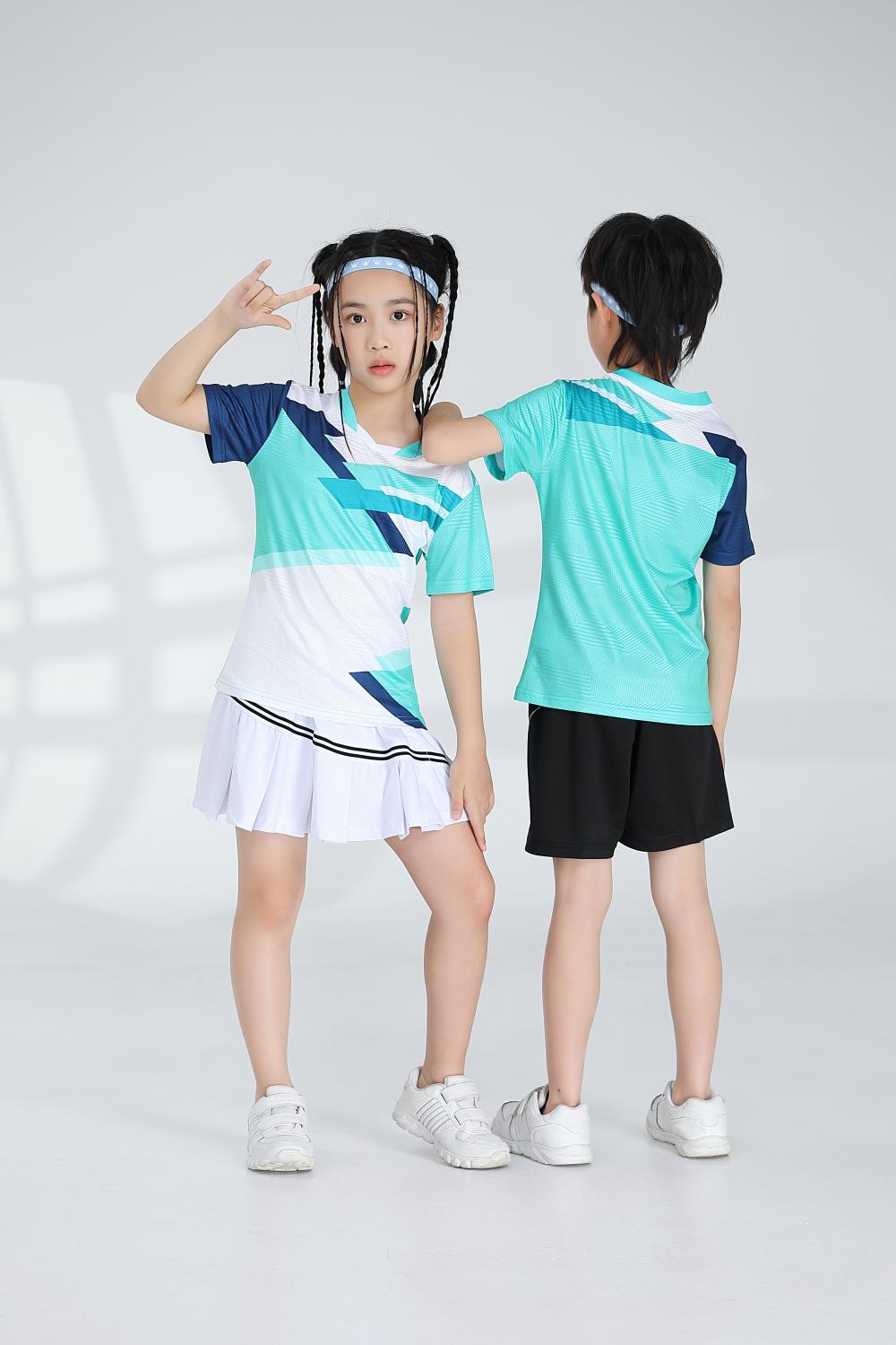 Polyester-spandex jacquard sports quick-drying training suit badminton suit 120-1895 children