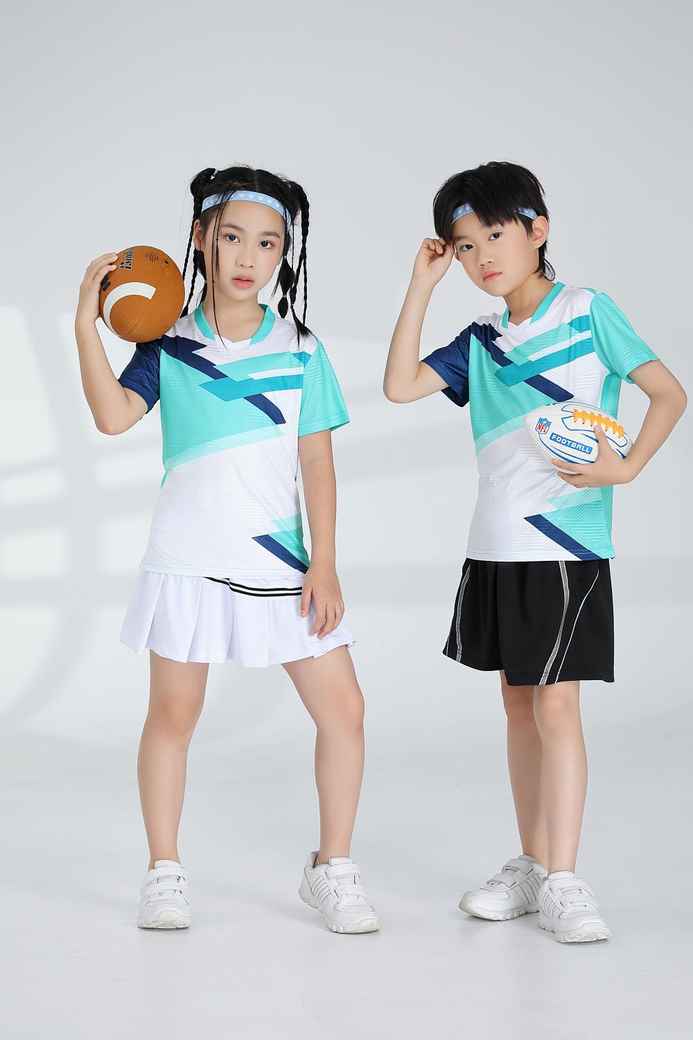 Polyester-spandex jacquard sports quick-drying training suit badminton suit 120-1895 children