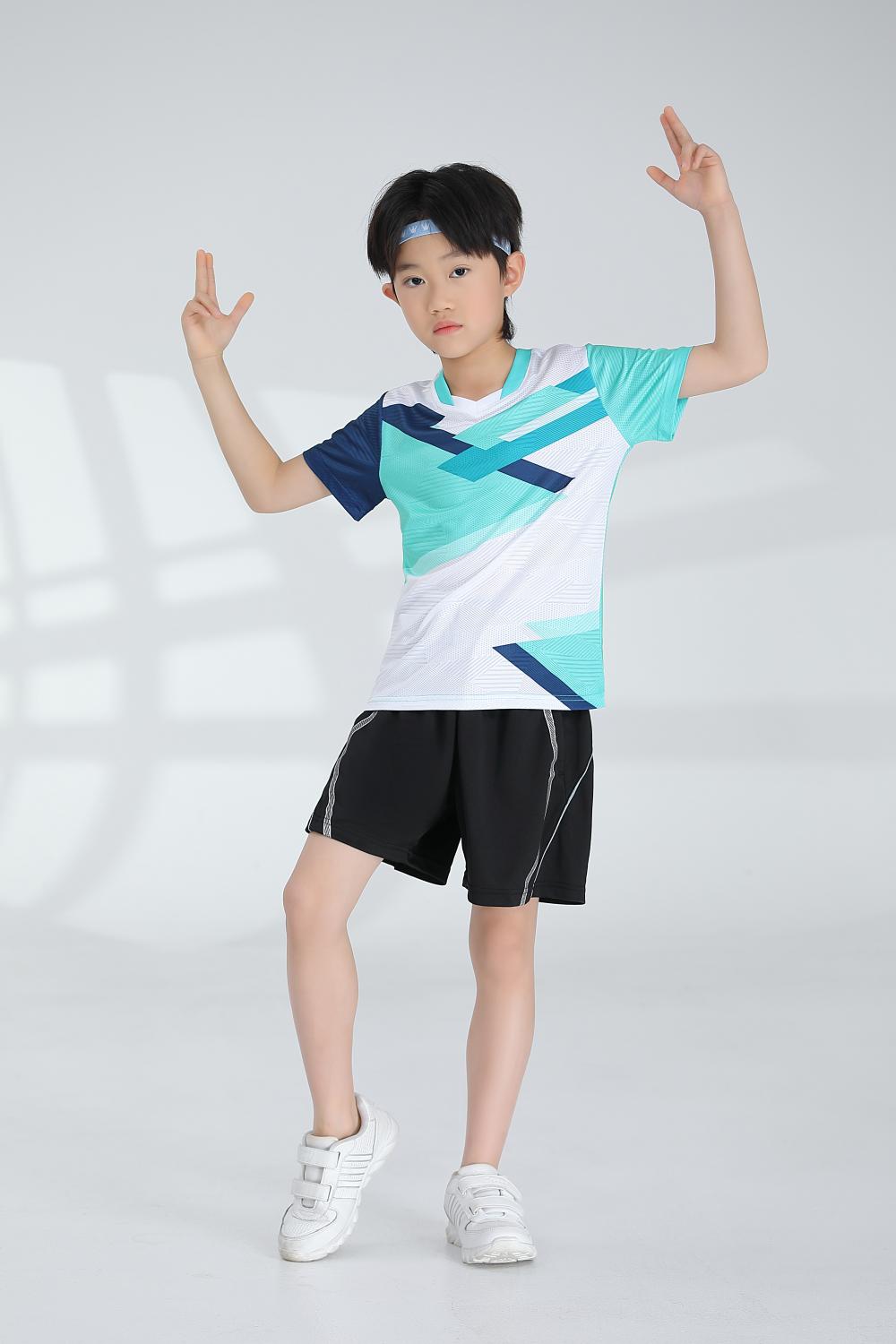 Polyester-spandex jacquard sports quick-drying training suit badminton suit 120-1895 children