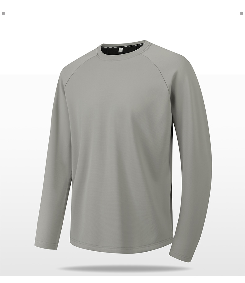 Elastic grid composite Austrian grain solid color long sleeve T-shirt KD4-5332