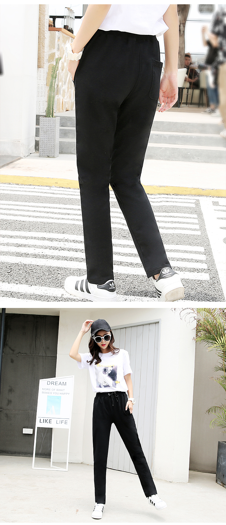 400g striped thin straight trousers H09-520