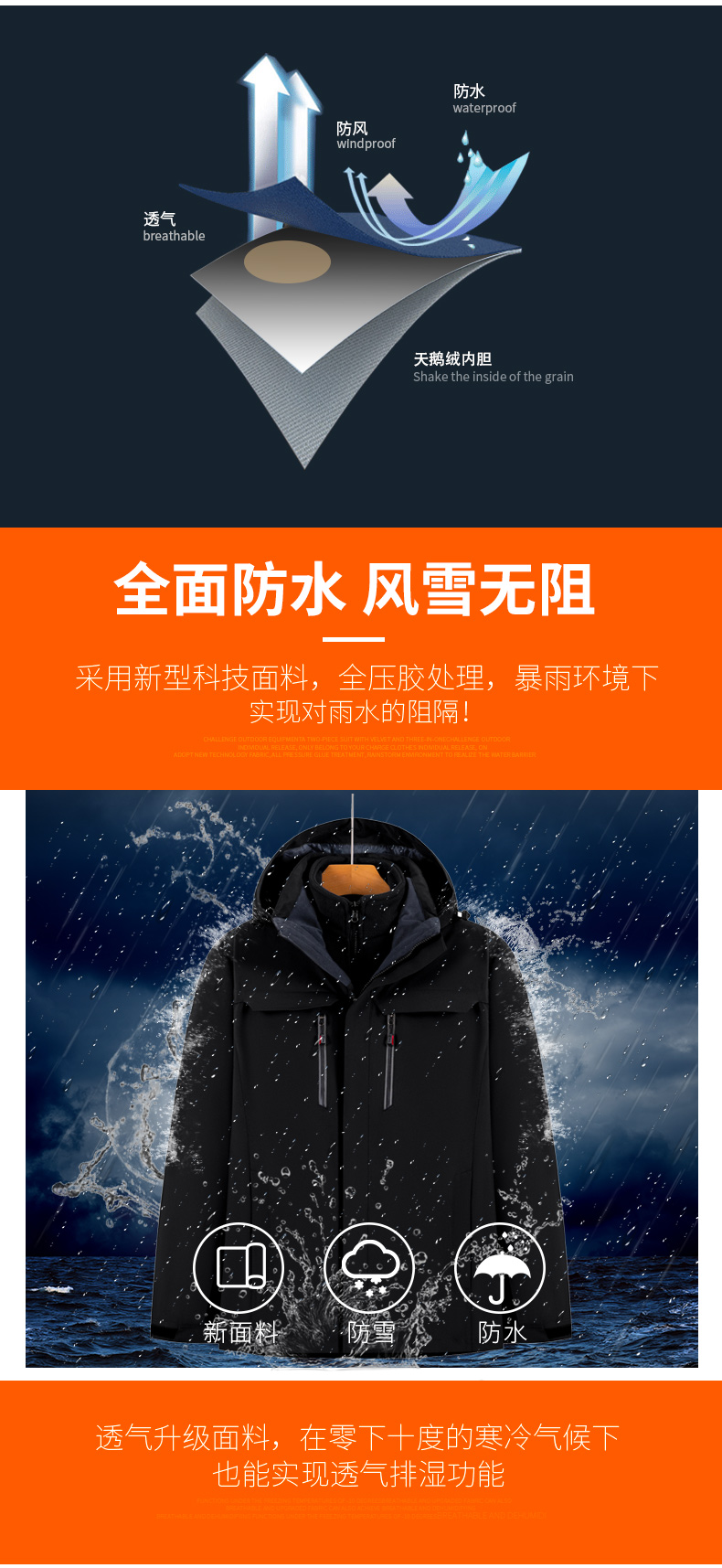 Outdoor mountaineering clothing double zipper three-in-one detachable ultra-soft velvet liner assault jacket general model YZ01-1919