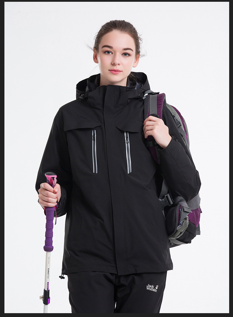 Outdoor mountaineering clothing double zipper three-in-one detachable ultra-soft velvet liner assault jacket general model YZ01-1919