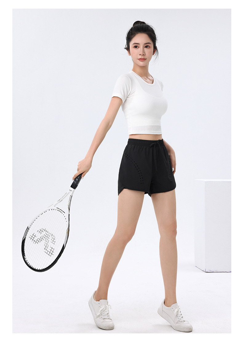 Four-sided stretch anti-exposure breathable sports women shorts 176-B2208