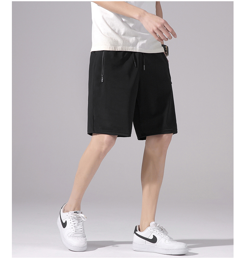 Quick-drying elastic pocket zipper drawstring sports shorts KD2-RZ021