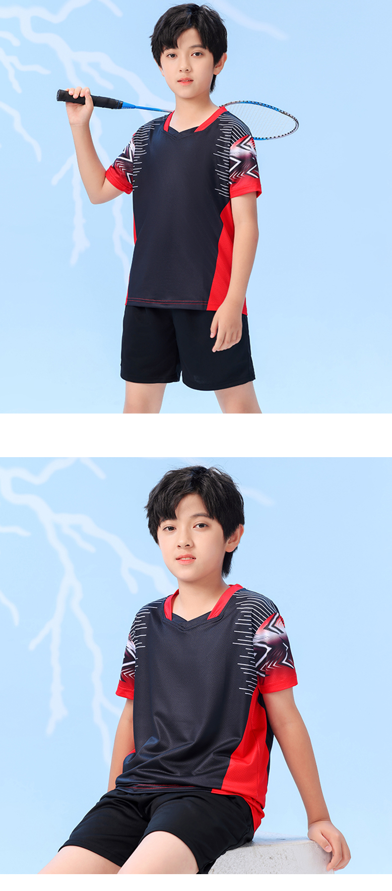 Quick-drying badminton competition suit children short-sleeved top GB7-273 children clothing