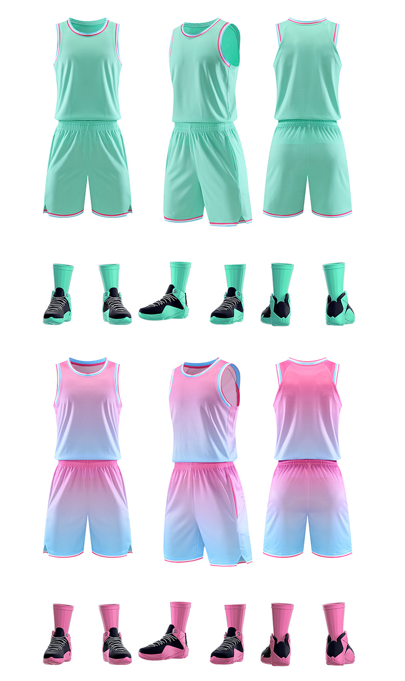 Gradient competition quick-drying basketball uniform suit YA-8613